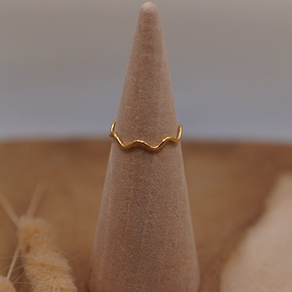 Minimalist wave ring made of stainless steel | Waterproof | finger ring | Gold | Jewelry | Stainless Steel | Gift for her