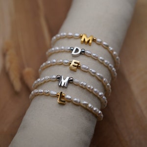 Armband Initialen | Buchstabenarmband | Monogramarmband | Süsswasserperlen | Perlenarmband | Personalisiertes Armband | Schmuck | Geschenk