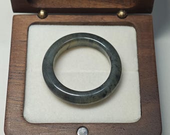 11 US Natural Jade Ring Serpentine Gemstone Ring Grade A