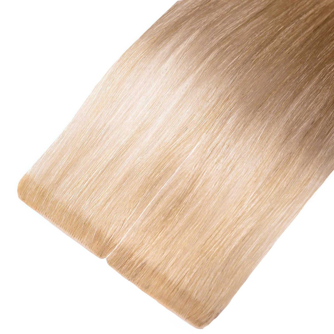 Invisible Tape Hair Extensions 16 Natural Blonde Skin Weft Etsy
