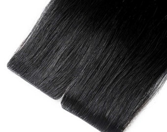 Invisible Tape Hair Extensions #1 Jet Black Invisi Tape Skin Weft