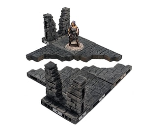 Ruin Expansion Pre-painted Magnetized Tiles Starter for Dungeons and Dragons, Tabletop Games, Pathfinder, Age of Sigmar, D&D