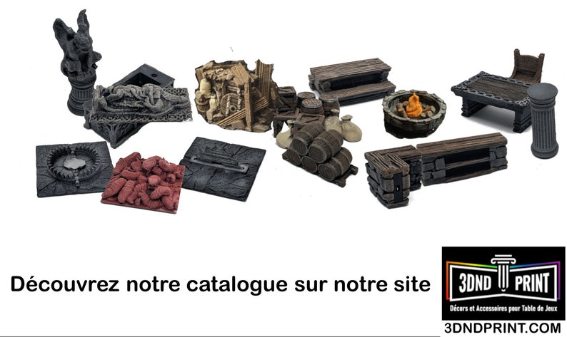 Prepainted Dungeon Set Magnetized Tiles, 28mm, Dungeons and Dragons, tabletop games, Pathfinder, Age of Sigmar, D&D image 3