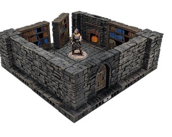 Library Expansion Pre-painted Magnetized Starter Tiles for Dungeons and Dragons, Table Games, Pathfinder, Age of Sigmar, D&D