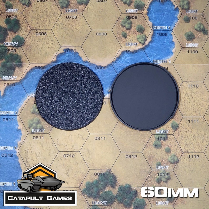 Round Bases for Warhammer 40k, Age of Sigmar, Necromunda, D&D, Tabletop Wargames 60mm