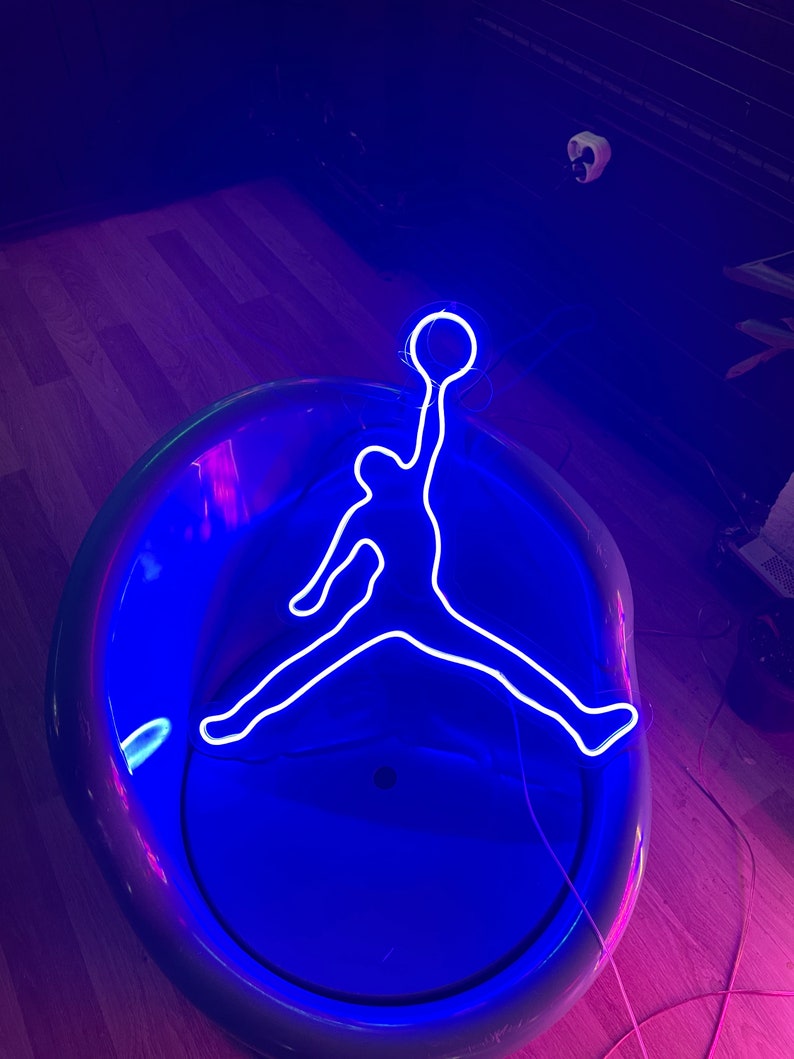 Jumping Jordan Neon Sign Christmas Gifts Michael Jordan Etsy