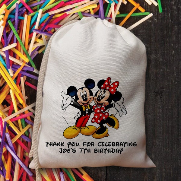 Mickey and Minnie Mouse Inspired Favor Bags-Mickey Mouse Gift Bags And Treat Bags-Thank You Bags Return Gifts-Kids Birthday Party Bags