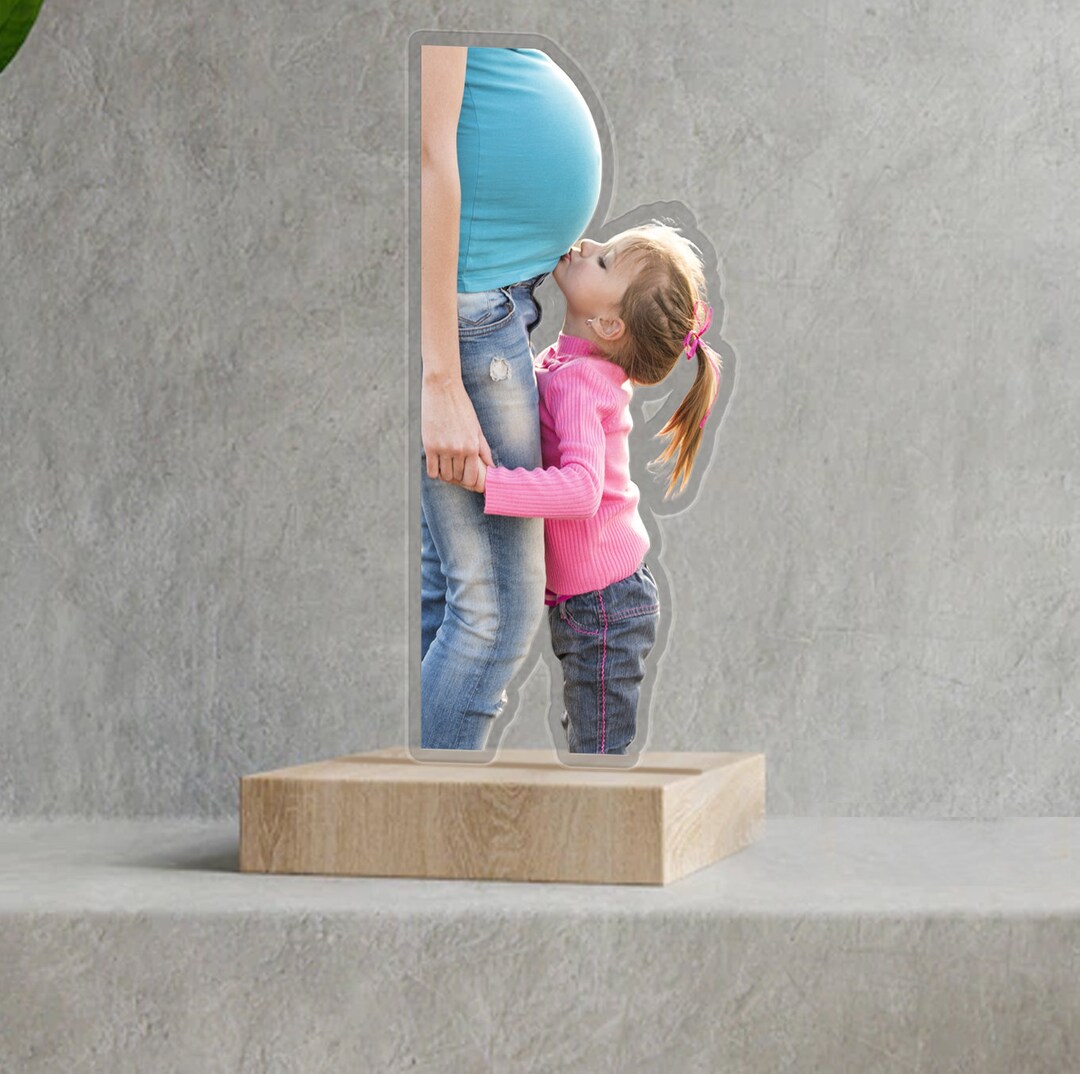 Personalized Pregnant Mom Acrylic Photo Plaque, Pregnancy Gift for Wife