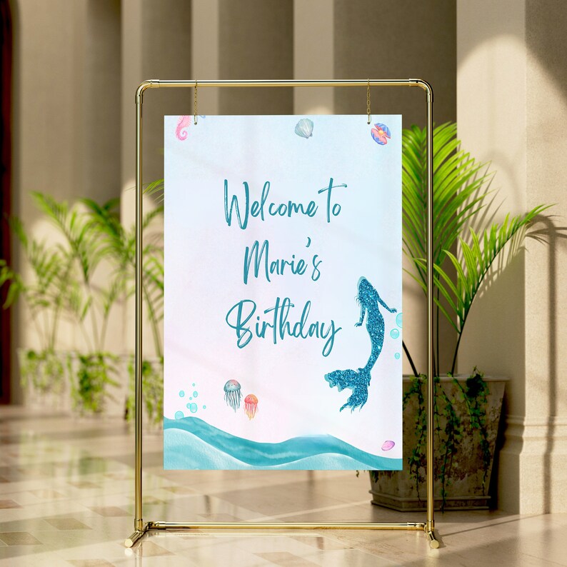 Mermaid Birthday Invitation Package Mermaid Decorations My Mermaid Splash Party Decorations EDITABLE Invitation Activity Kit Ocean-themed immagine 8