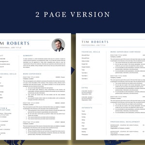 Resume Template CV Template Google Docs Professional Resume - Etsy