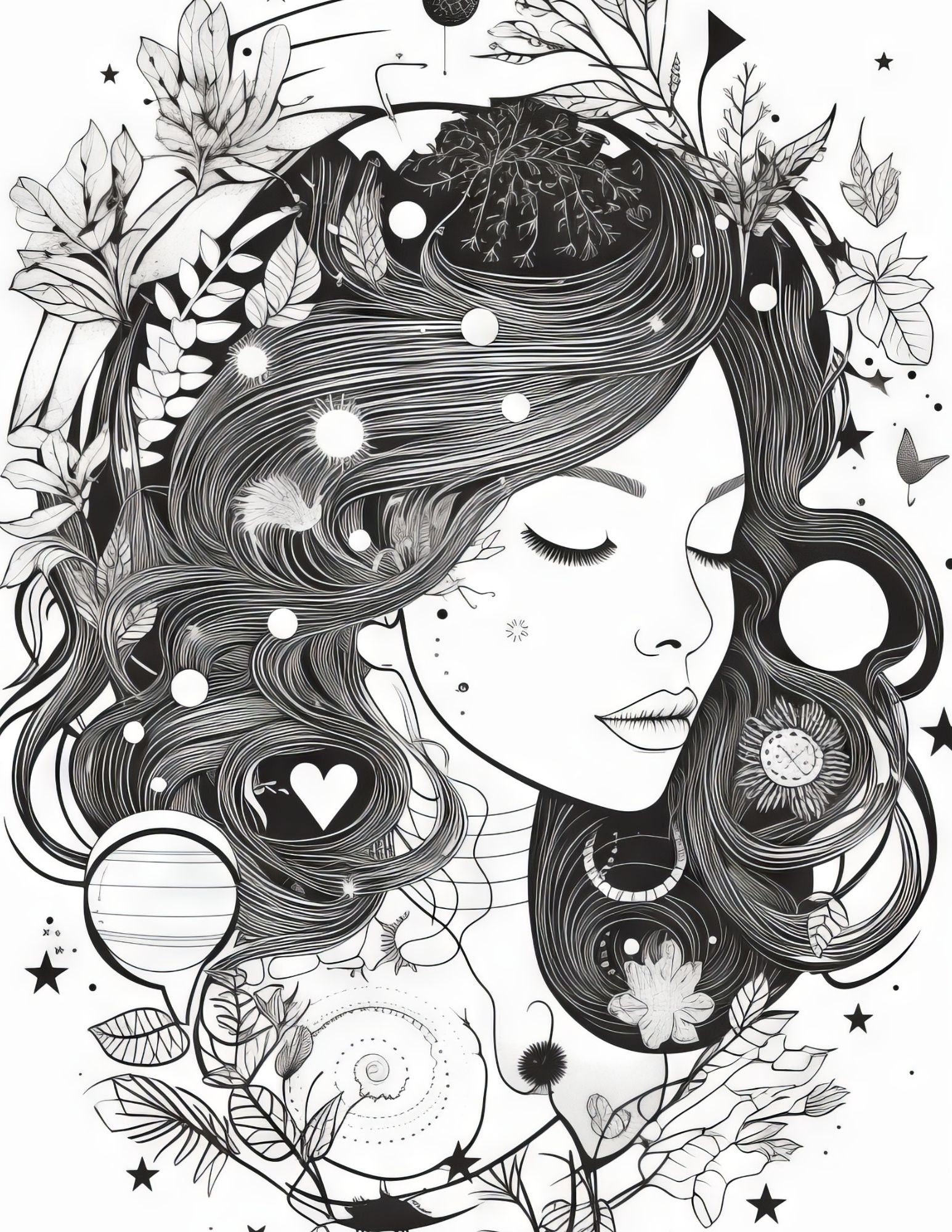 WOMAN Watercolor Adult Coloring Book Printable Coloring Pages ...