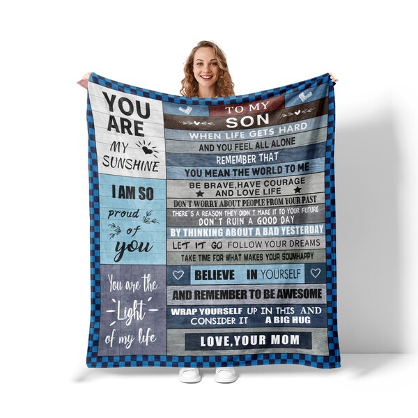 Son Blankets From Mom and Dad Etsy