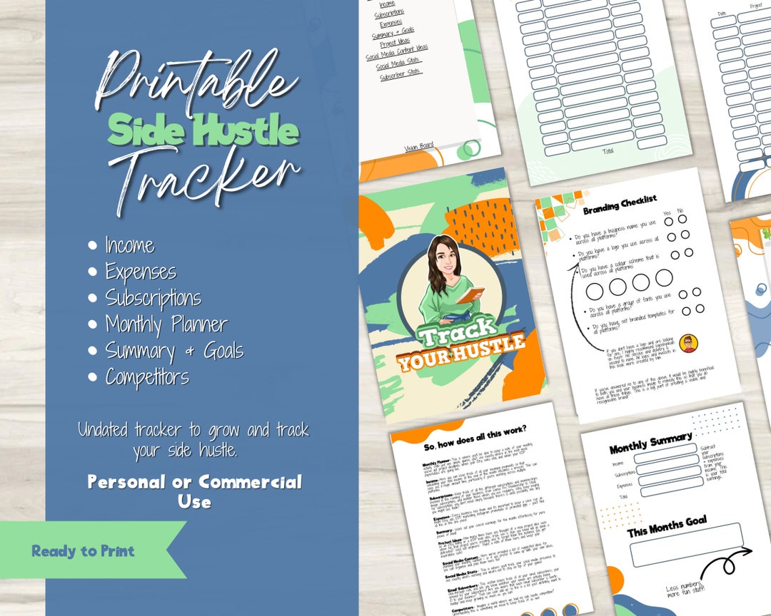 Printable Side Hustle Tracker | Side Hustle Planner | Entrepreneur ...