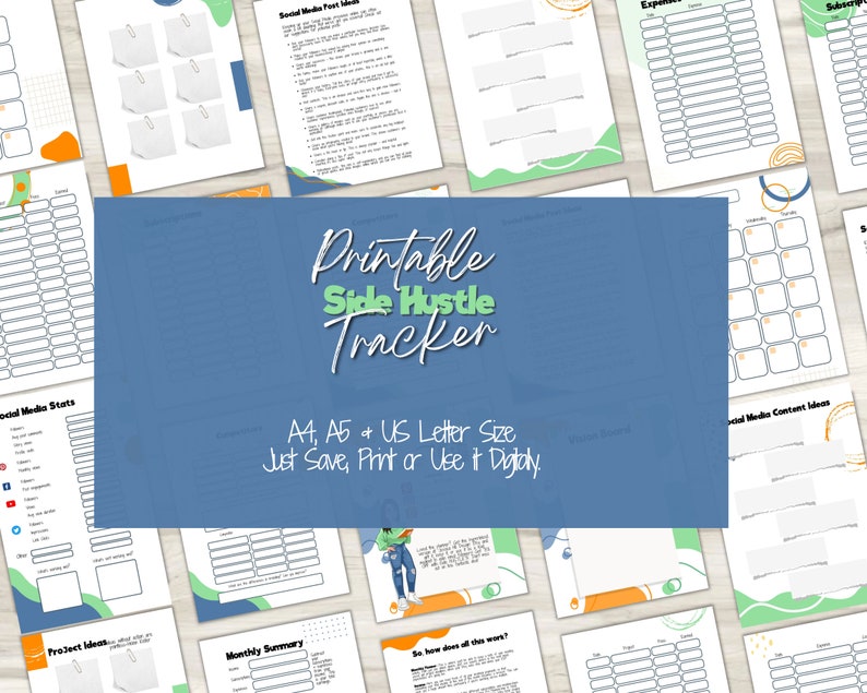 Printable Side Hustle Tracker | Side Hustle Planner | Entrepreneur ...
