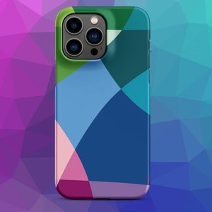 Premium Multicolor Geometric Overlap | Aesthetic Phone Case | iPhone 16 Pro Max | Phone Case | Tough Case