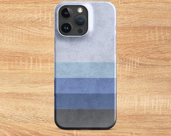 Neon Chill iPhone Case: Retro Blue Gray Gradient (12 to 17 Pro Max)