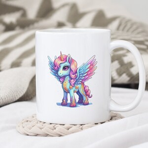 Unicorn Mug for Girls | Colorful Mug inside with Handle | Unicorn Gift