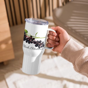 Black Elderberry Herbal Tea Travel Mug: Stainless Steel, 25 oz