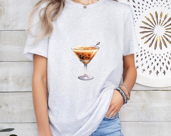 Porto Flip T-Shirt, Cocktail Lover’s Design (Unisex Cotton, Minimalist)