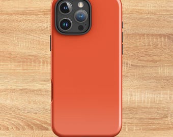 Tough iPhone Case: Bright Orange, Matte or Gloss Finish - MagSafe Ready