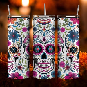 Sugar Skull Tumbler: Dia De Los Muertos, Mexican Halloween
