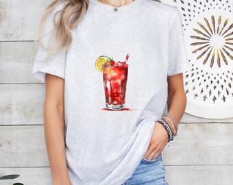 Singapore Sling Shirt: Cocktail Lover's Tee (Unisex Sizes)