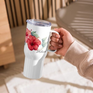 Hibiscus Herbal Tea Travel Mug: Stainless Steel Insulated Mug (25 oz)