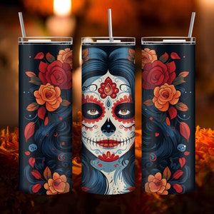 Vaso del Día de los Muertos / Vaso del Día de los Muertos / Vaso de calavera de azúcar / Vaso mexicano de Halloween