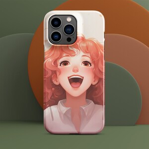 Anime Phone Case – Hot Brown Hair Girl Picture, Protective iPhone Snap Case, Perfect Gift for Anime Lovers