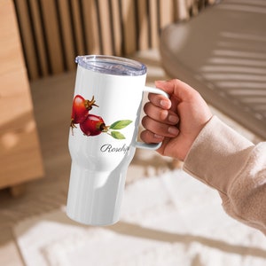 Rosehip Herbal Tea Travel Mug: Stainless Steel Insulated Mug (25 oz)