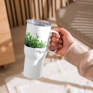 Thyme Herbal Tea Travel Mug: Stainless Steel, 25 oz