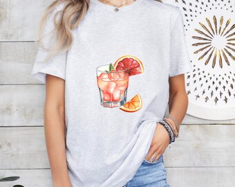 Paloma Cocktail Tee - Minimalist Bar Shirt, Soft Cotton Unisex