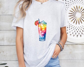 Rainbow Cocktail Shirt - Vibrant Bar Graphic Tee Unisex