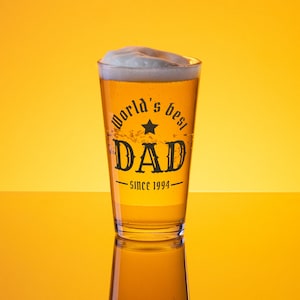 World&#39;s Best Dad Personalized – Pint Glass | Shaker Glass | Beer Glass | Beer Lover | Mixer Glass