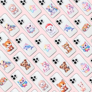 Bunte Kawaii Handyhülle für Mädchen im Teenageralter - iPhone 16 Pro Max Hülle für Weihnachten - Set 1
