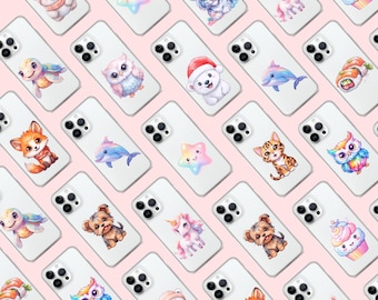 iPhone Case: Kawaii Anime Art - Colorful, Durable TPU