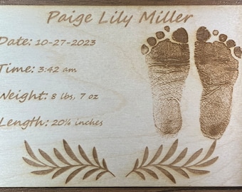 Baby Foot Print Gift | Infant Memorabilia Display | Nursery Decoration | Keepsake