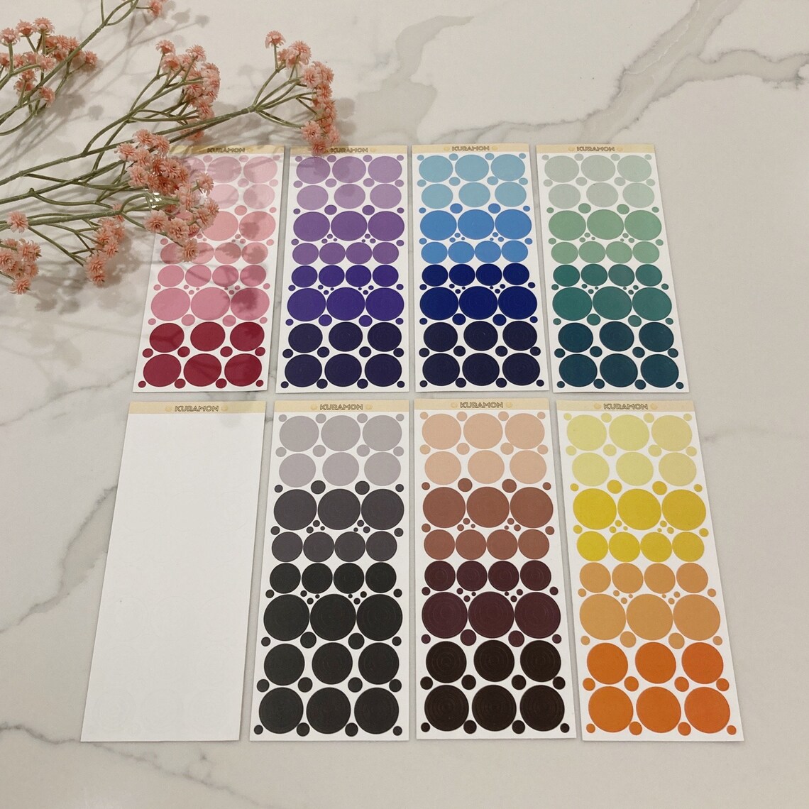 Rings Sticker Set Circle Rings Deco Sticker Sheet | Waterproof | Matte | Gloss | Journal ...