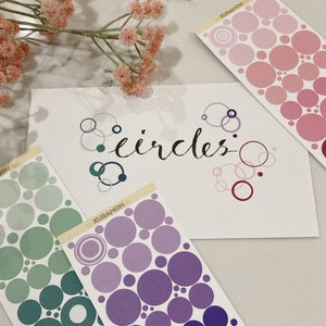 Cirkelringen deco stickervel | Waterdicht | Mat | Glans | Tijdschrift, toploader, planner, telefoonsticker