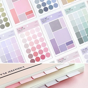 x4 Decorative Pastel Colour Gradient Index Tab Stickers | Journal | Page Marker | Label Tag Stationery | Scrapbooking