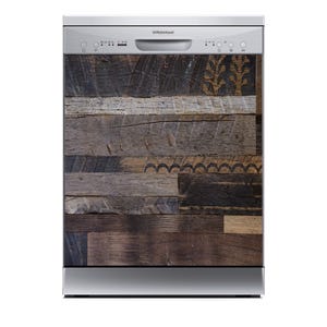 Dishwasher Magnet Cover  Kitchen Decoration  Dishwasher wrap  Waterproof  Easy to Install  Easy to Remove | Wood 32