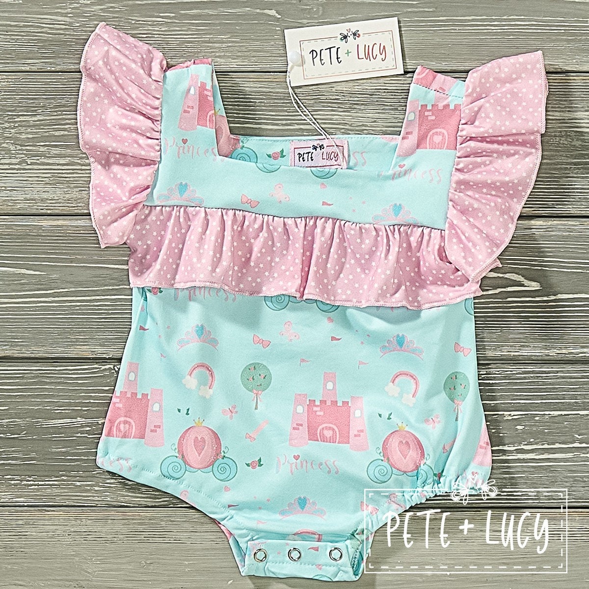Pete + Lucy Anchors Away Girls Romper Jumpsuit