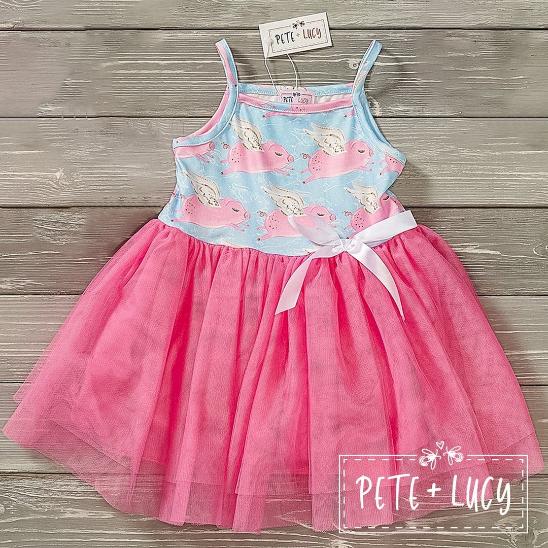Pete + Lucy Pink Posies Sleeveless Dress