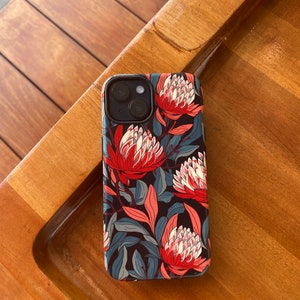 Waratah Phone Case | Australian Flora Tough, Rugged | iPhone 16 15 14 13 12 Pro Max XS 8 Plus, Samsung Galaxy S23 S22 S21 S20 Google Pixel