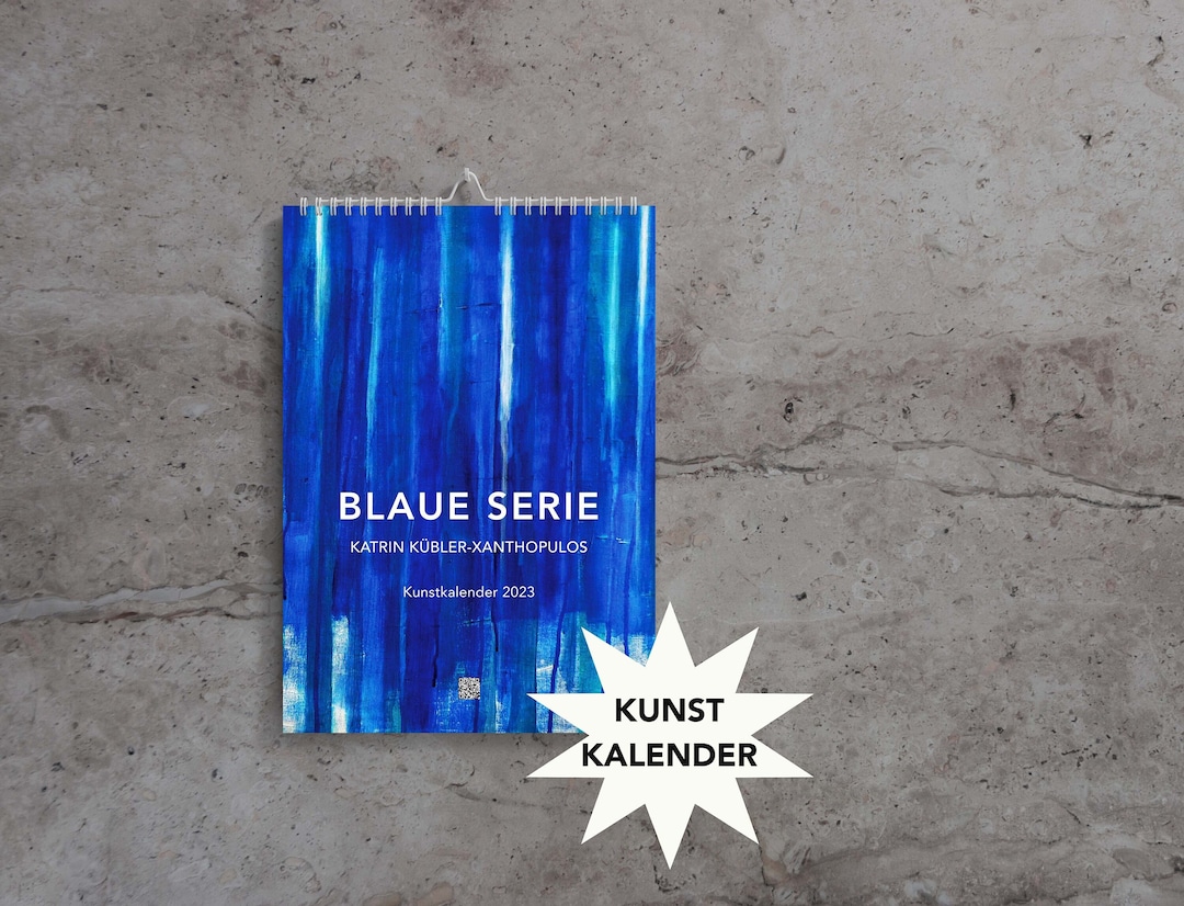 Art Calendar 2023 Wall Calendar Monthly Calendar BLUE Etsy