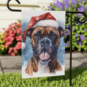 Boxer Weihnachtsmann Garten & Haus Banner, Outdoor Hundeflagge, Rasen Ornament, Home Decor