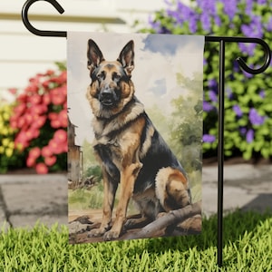 German Shepherd Flag and Banner, Double-Sided Poplin-Canvas, Ideal for Outdoor and Indoor Decor, Perfect Gift for Dog Lovers