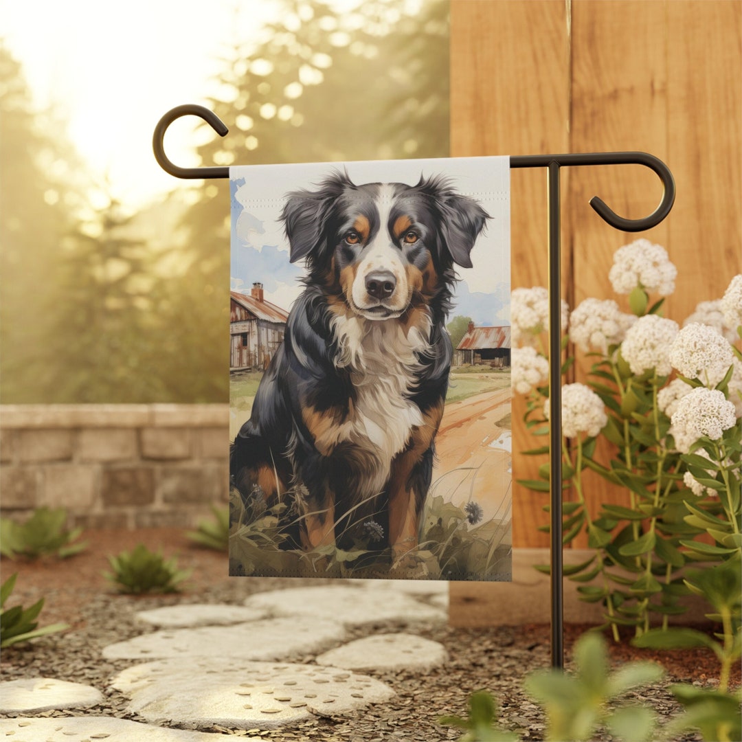 Australian Shepherd Garden & House Banner, Outdoor Dog Flag, Lawn