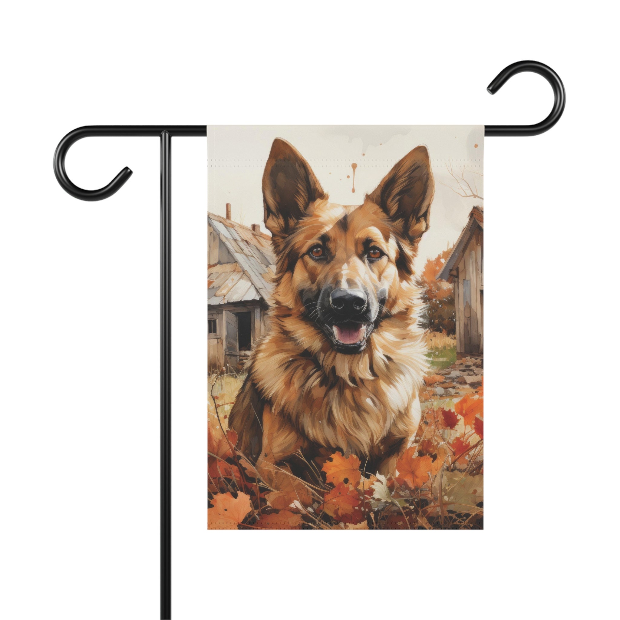 Gouden Duitse herder tuin en huis vlag, herfst herder vlag, aquarel kunst  banner, herfst tuin banner, tuinman cadeau - Etsy België, image size:2048x2048
