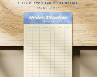 Editable Order Tracker Template, Printable Small Business Inventory ...